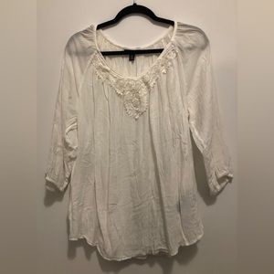 Boho Linen Embroidered Top